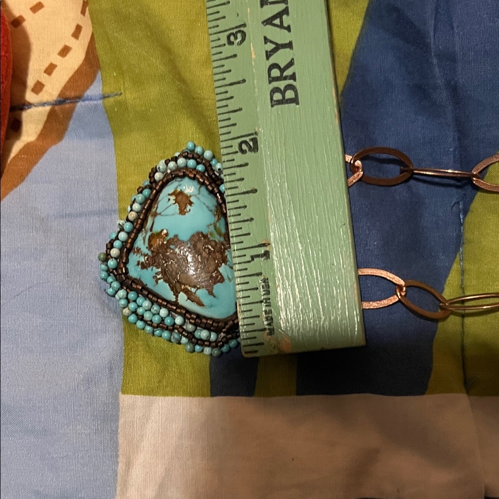Royston Turquoise Beaded Statement Pendant Necklace - Blue - Picture 6 of 9